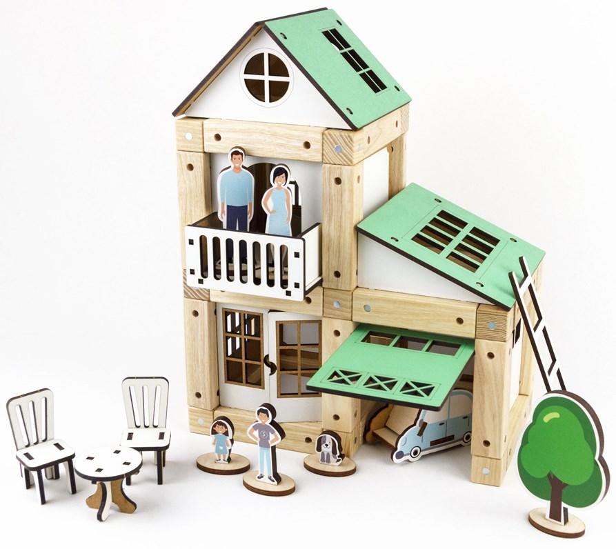 

Эко-конструктор на магнитах ТМ Zevs-toys "Family house", 106 дет