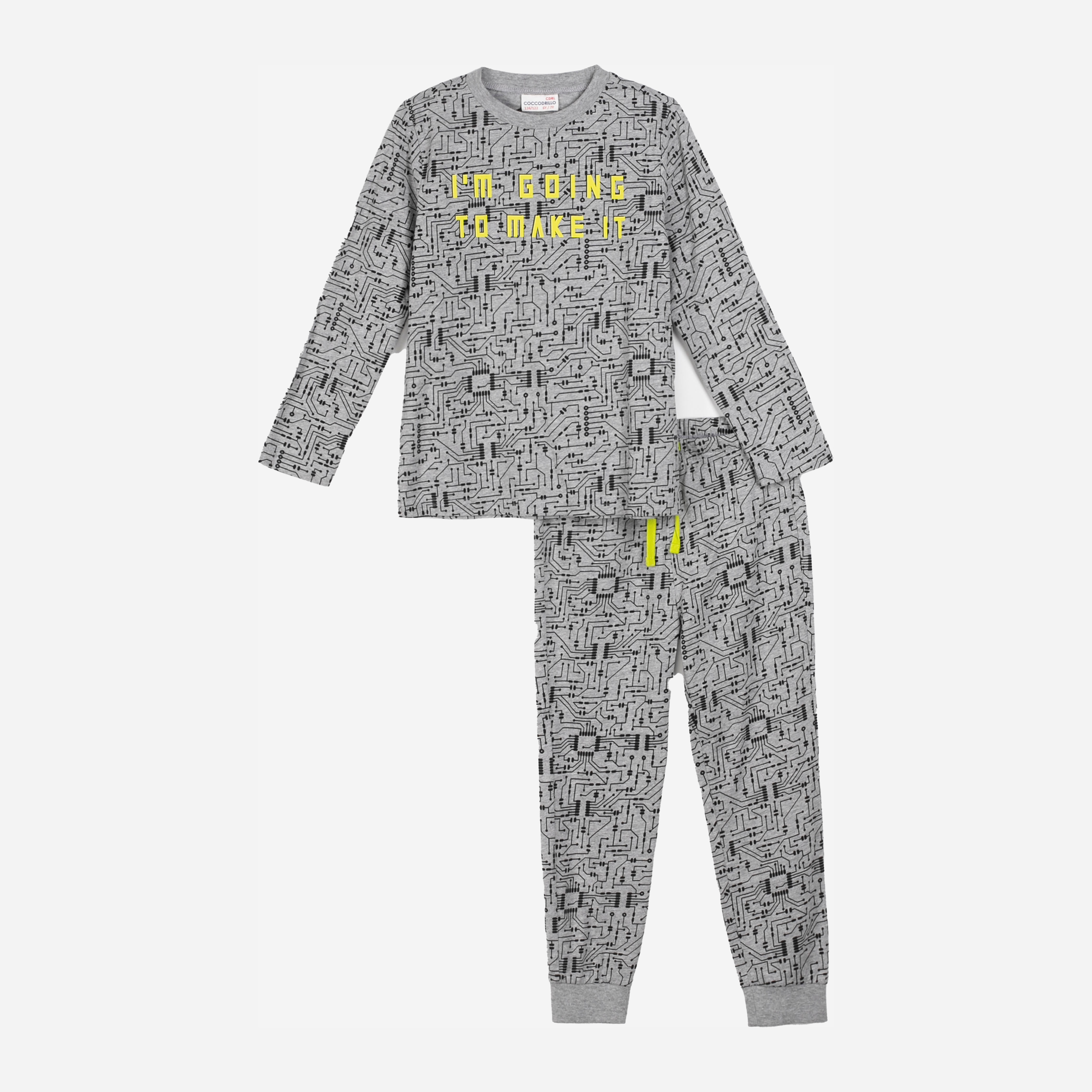 

Пижама (лонгслив + штаны) Coccodrillo Pyjamas ZC1448105PJS-019 104 см Серая