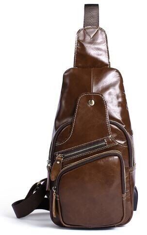 

Мужская кожаная сумка-слинг Vintage 14873 Коричневый