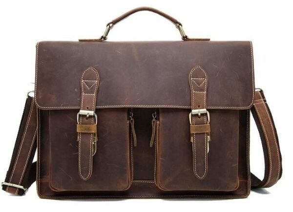 

Портфель мужской из кожи с отделением под ноутбук Vintage 14774 Brown