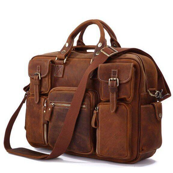 

Сумка мужская с отделением под ноутбук Vintage 145-1965 винтажная кожа Brown