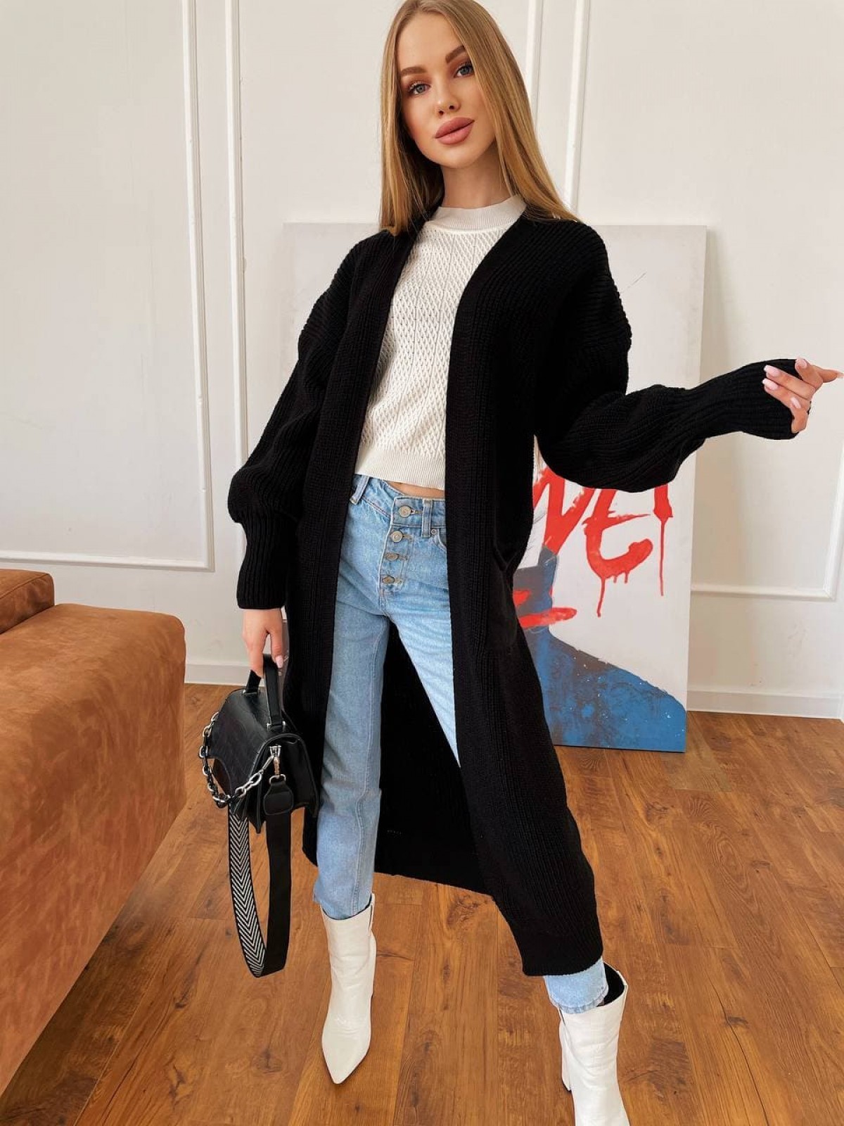 

Кардиган вязаный Lucas / черный, Кардиган вязаный Lucas 42/46 черный