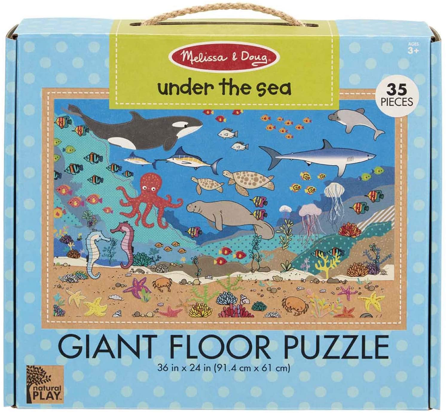 

Гигантская головоломка-пазл Natural Play Giant Floor Puzzle: Under the Sea (35 Pieces) Под морем 35 элементов Melissa & Doug MD31376