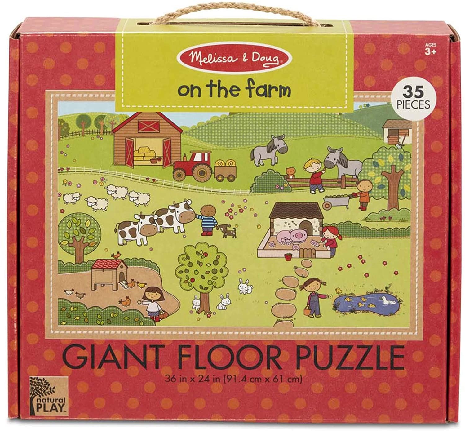 

Гигантская головоломка-пазл Natural Play Floor Puzzle: On the Farm (35 Pieces) На ферме 35 элементов Melissa & Doug MD31375
