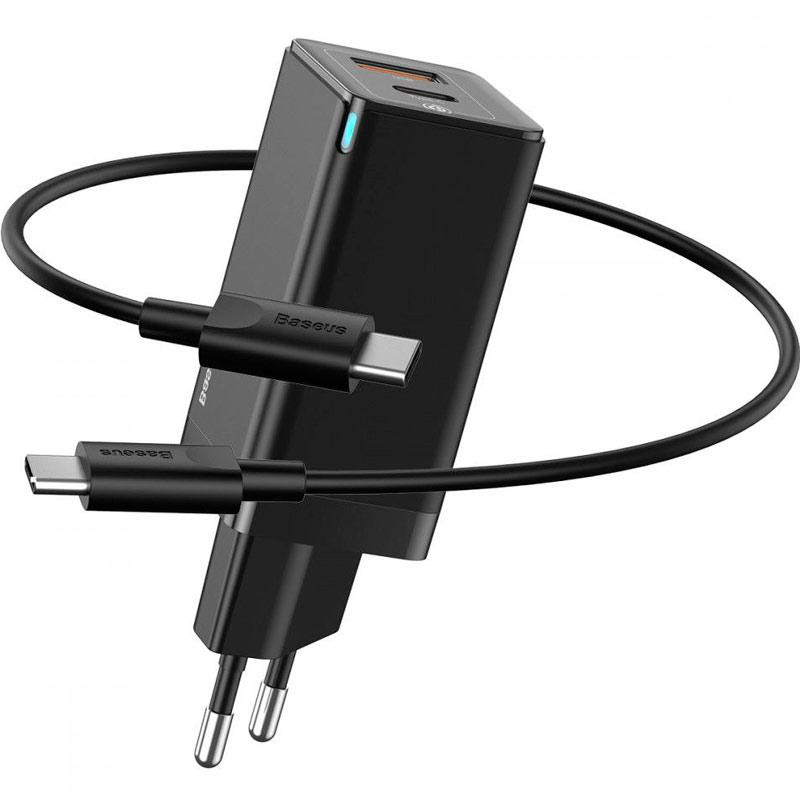 

СЗУ 1USB + Type-C Baseus GaN2 Quick Charger 45W +Type-C to Type-C Cable (CCGAN-Q01) Black