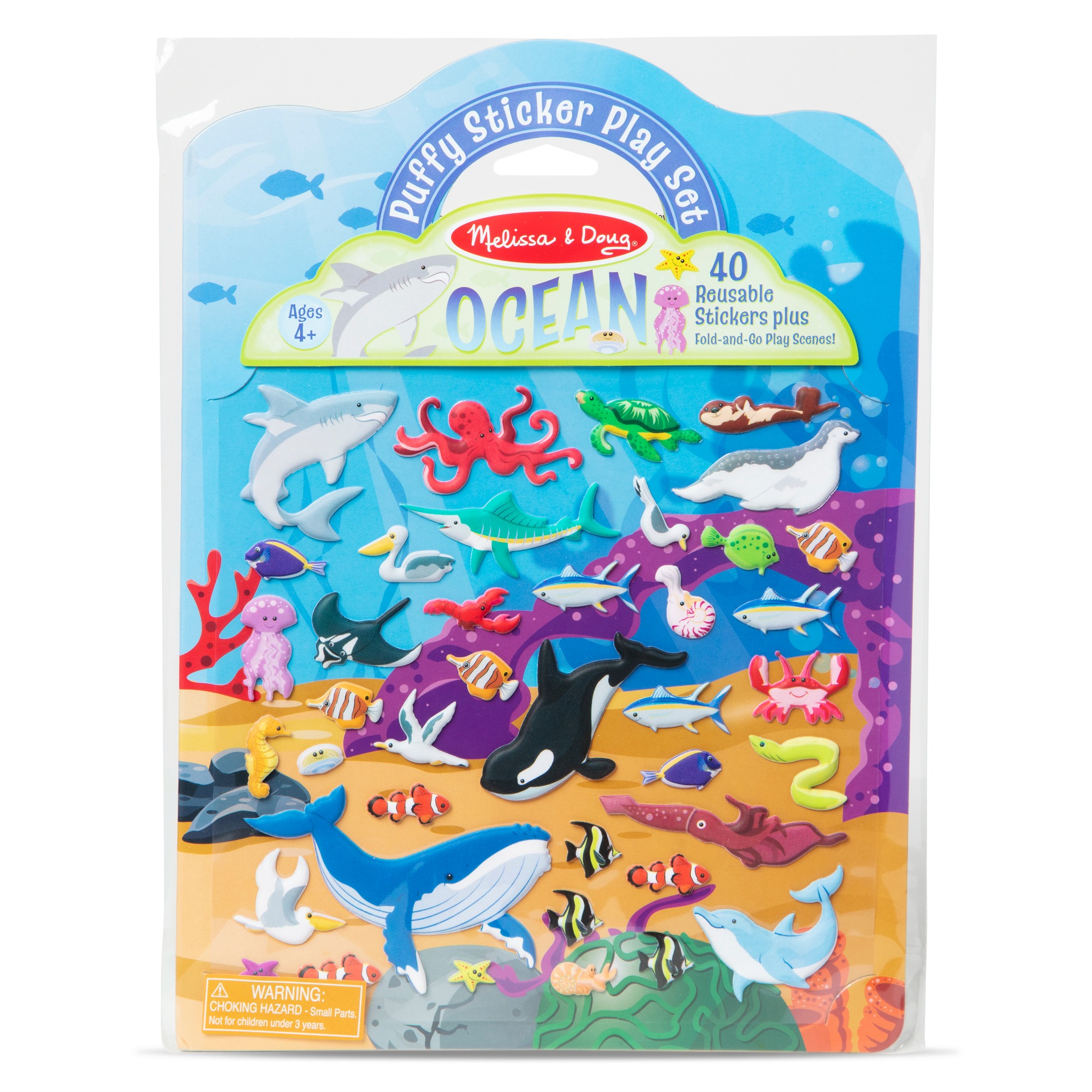 

Объемные многоразовые наклейки Puffy Sticker Play Set - Ocean с тематическим альбомом Океан Melissa & Doug MD30520