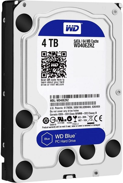 

Жорсткий диск 3.5" 4TB Western Digital Blue 256MB, 5400rpm, SATA 3 (WD40EZAZ)