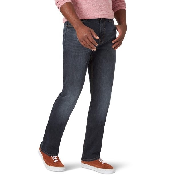 

Мужские джинсы Wrangler премиум-класса, прямого кроя, серо - синий, размер 34х32, 95STVSA