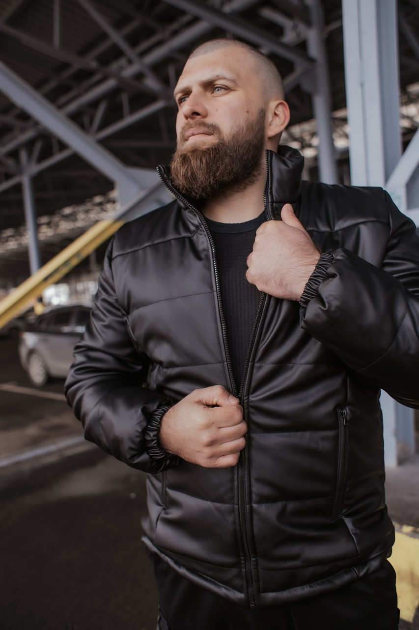 

Мужская демисезонная куртка кожаная осенняя Intruder Skipper 0034 XXL (52) Черный (IN - 0034 D)