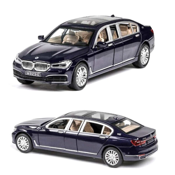 

Машинка игрушечная коллекционная ТК Union Group BMW 760 металлическая с подсветкой фар и звуками 1:24 Темно-синий (1553214)