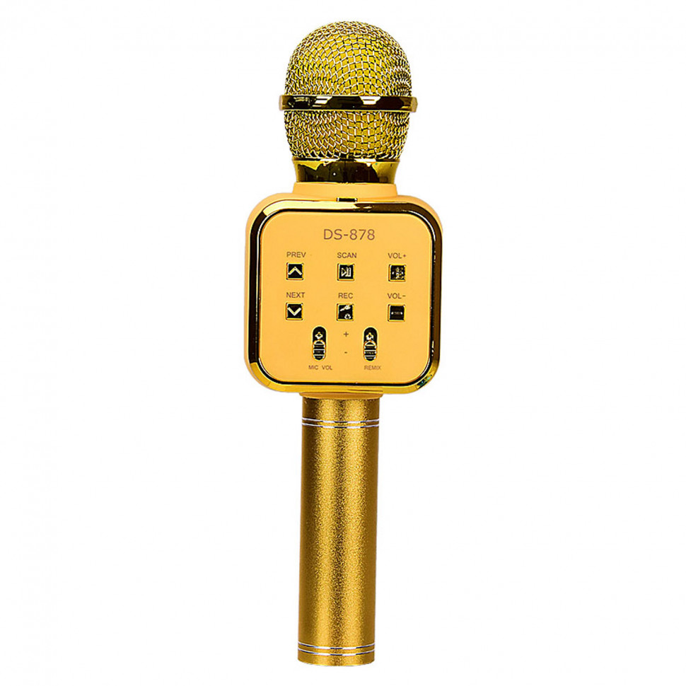 

Микрофон караоке DS-878 с колонкой (Gold)
