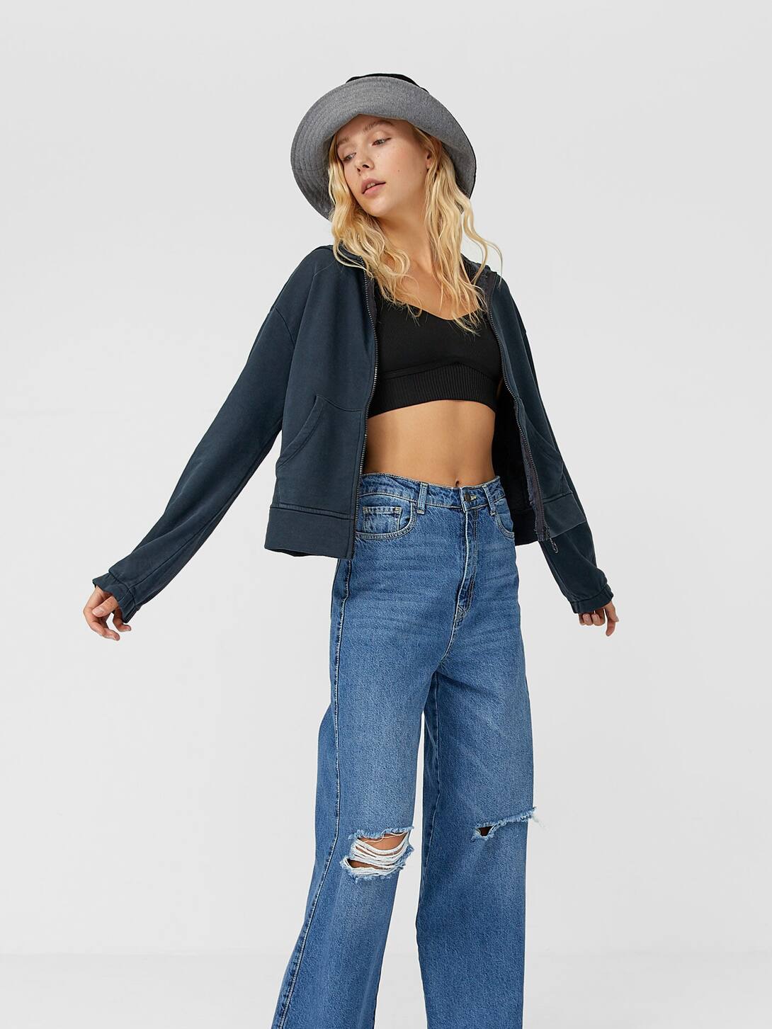 

Толстовка Stradivarius 06501500250 S Синяя