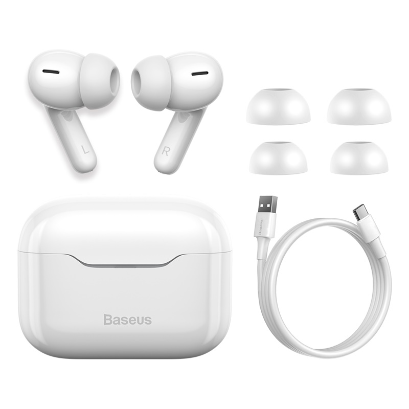 

Беспроводные Bluetooth наушники BASEUS SIMU ANC True Wireless Earphone S1 |BT5.1, 40/380mAh, 4.5/24Hours| White