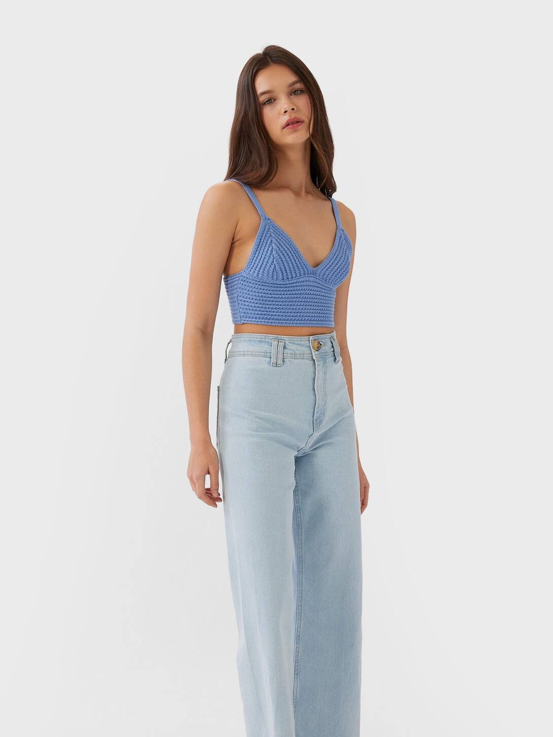 

Топ Stradivarius 01572068047 XS Голубой
