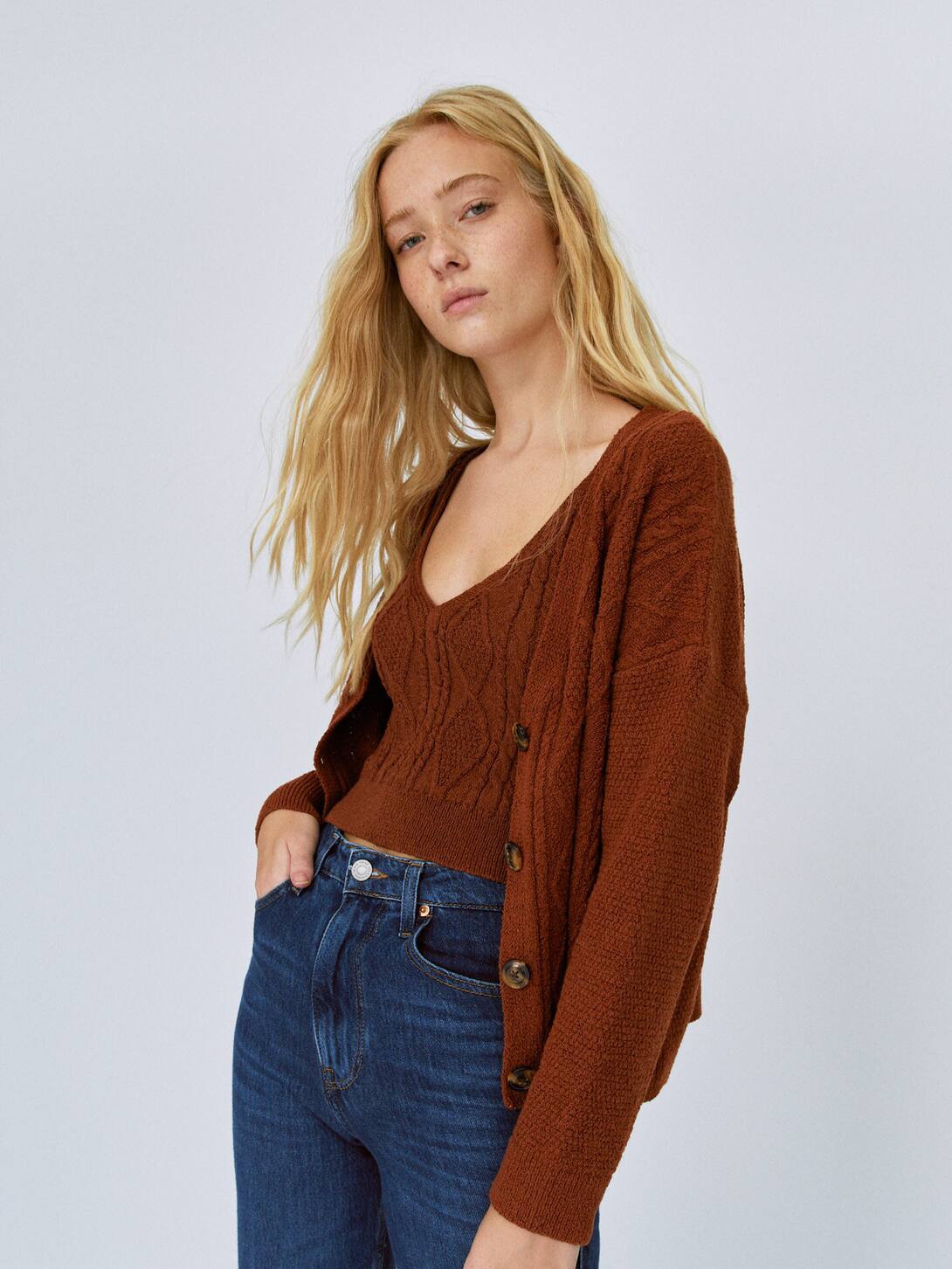 

Топ Stradivarius 01568266441 XS Терракотовый