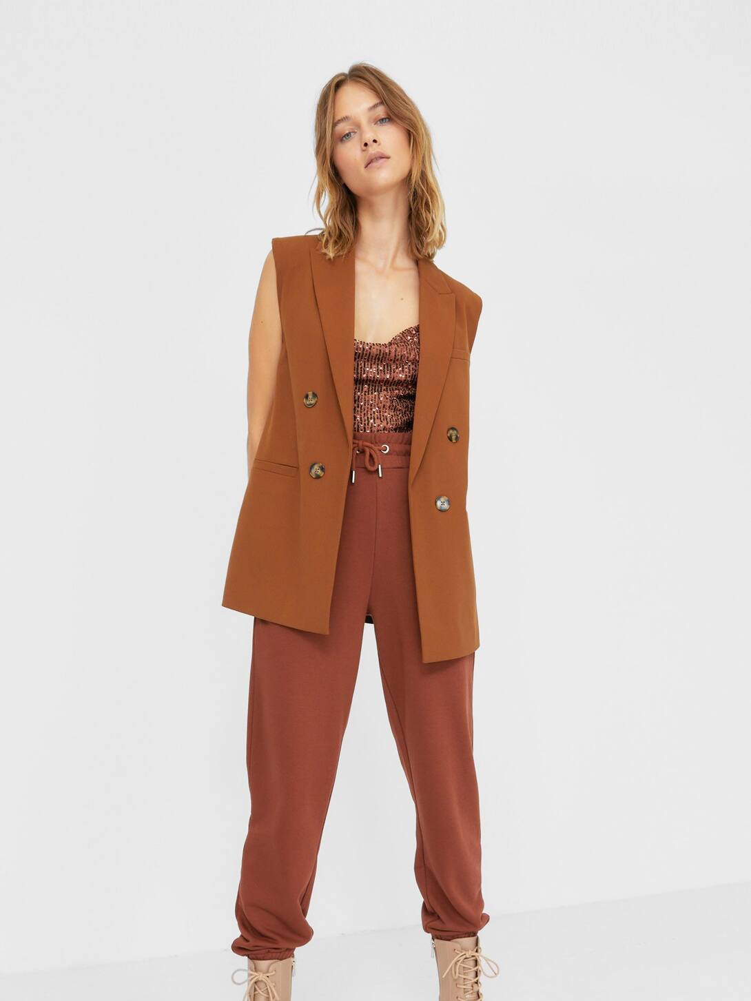 

Жилет Stradivarius 05952505440 L Терракотовый