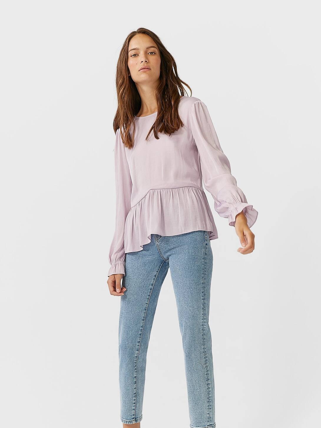 

Блузка Stradivarius 06000495604  Сиреневая, Блузка Stradivarius 06000495604 S Сиреневая