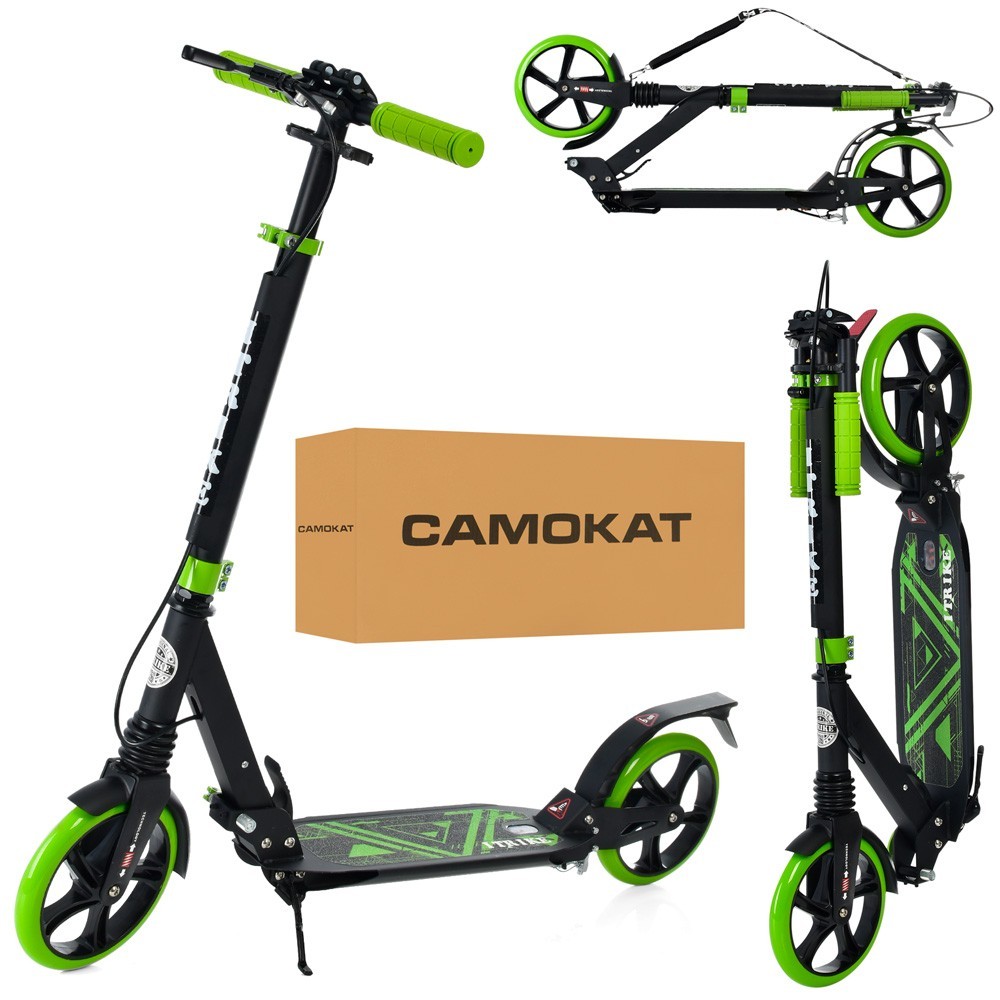 

Самокат для підлітка та дорослого SR 2-018-10-BGR Black Green амортизований ручні гальма