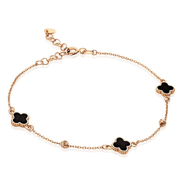 

Золотой браслет Танго с декоративными элементами в виде клевера в стиле VAN CLEEF