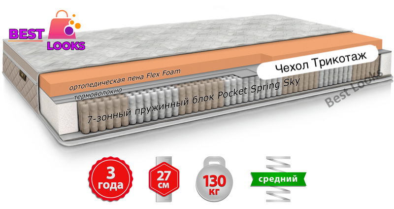 

Матрас односторонний ортопедический 90х200 Come-for Dynasty STEWART ROYAL