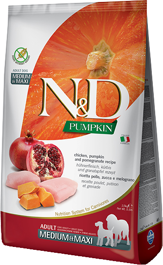 

Беззерновой сухой корм Farmina для собак средних и крупных пород с тыквой, курицей, гранатом 12 кг