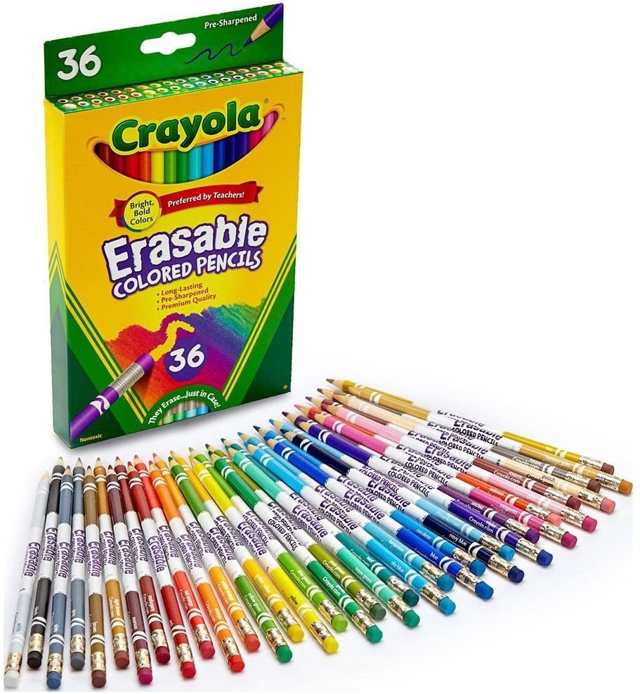 

Набор карандашей с ластиком Crayola Erasable Colored Pencils 36 штук (68-1036)