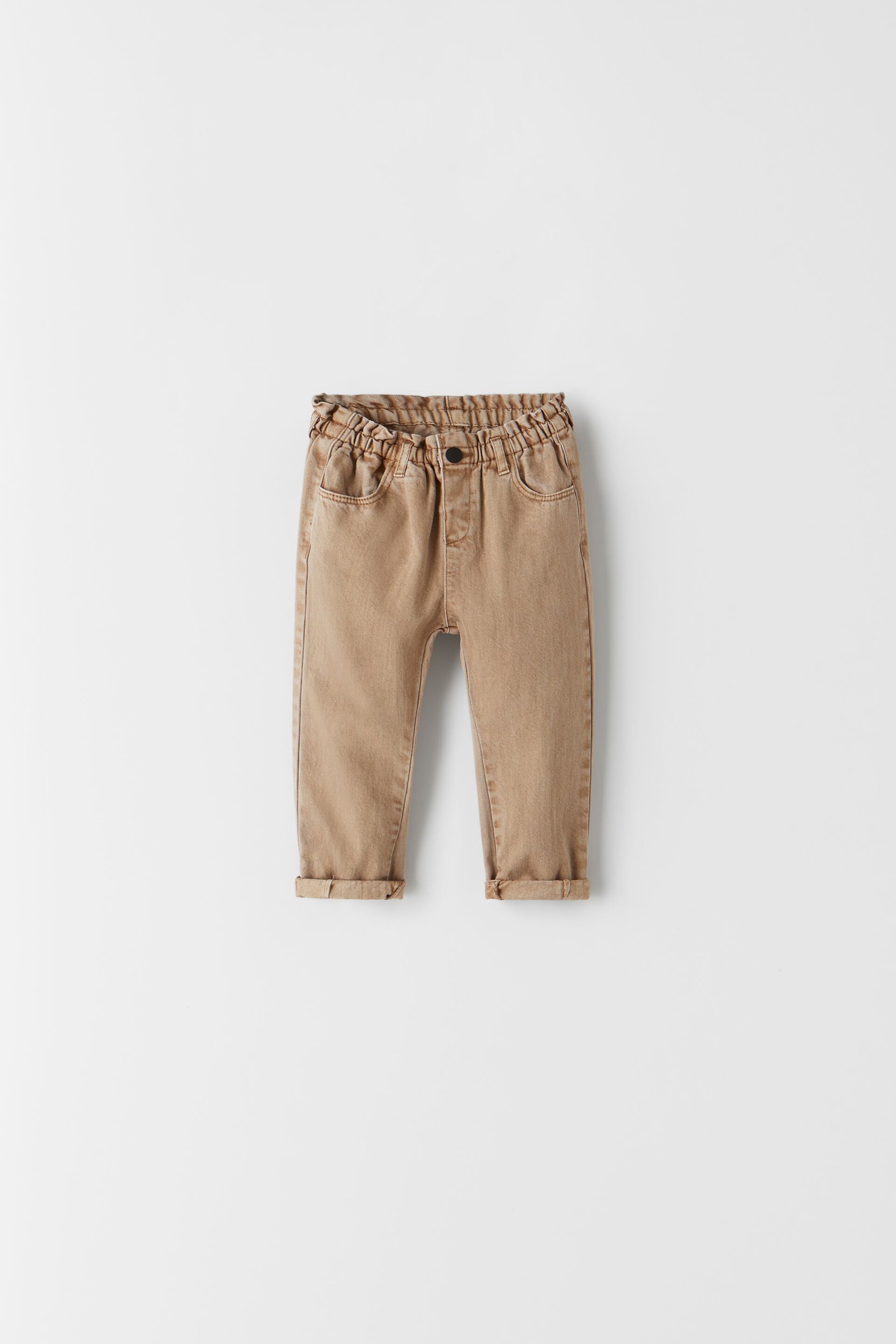 

Джинси МОМ коричневі Zara 98 Бежевий