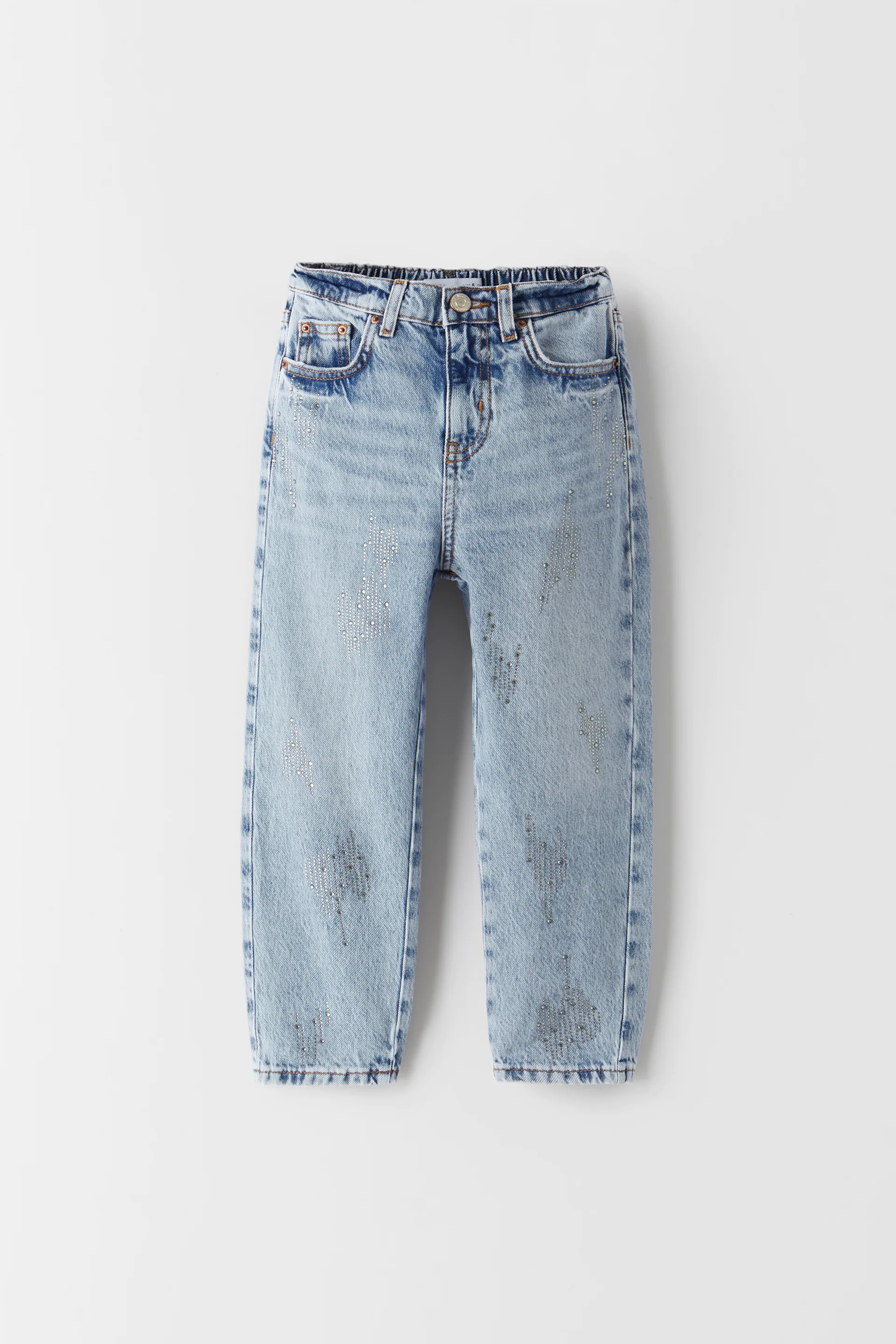 

Джинси mom fit із стразами Zara 140 Голубий