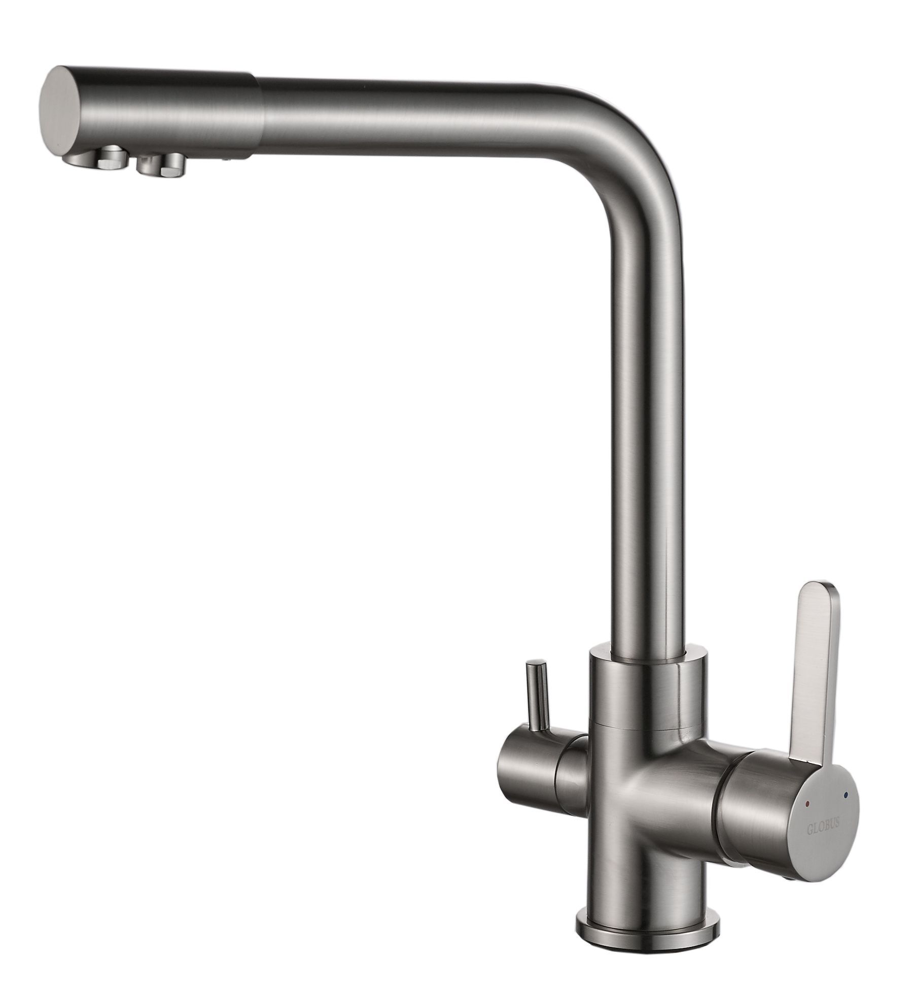 

Смеситель для кухни с подключением к фильтру Globus Lux GLLR-0444-8-STSTEEL (SX703052)
