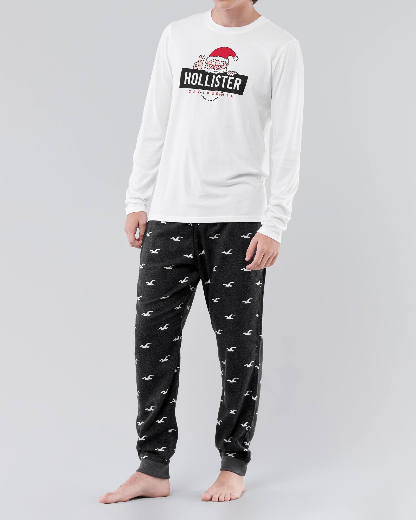 

Мужская пижама для сна Hollister HC8642M L Темно-серый