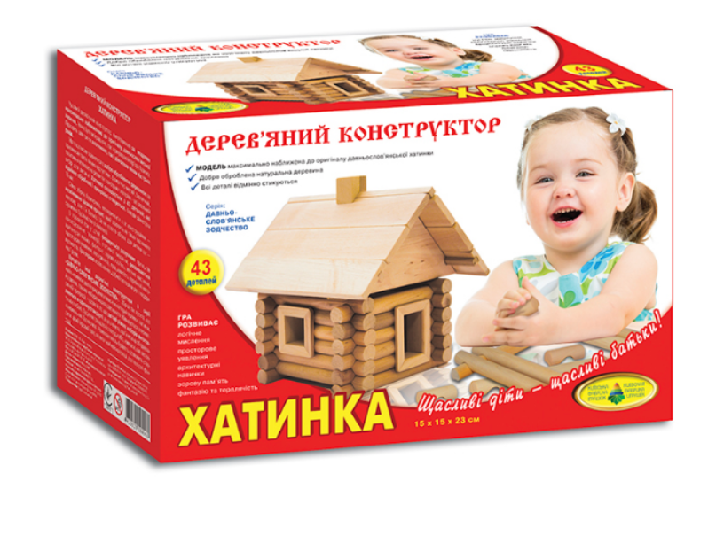 

Конструктор деревянный "Избушка", 4061 Подарок для ребенка, Развивающая игрушка, Пакунок малюка