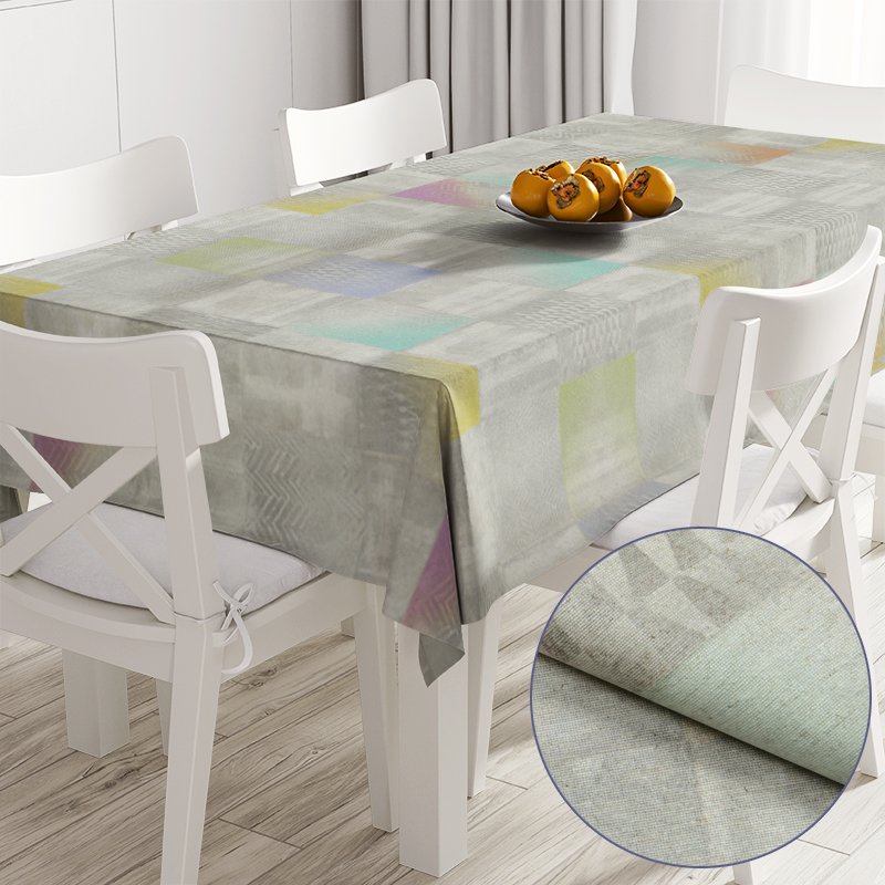 

Скатерть с акриловым покрытием Time Textile Squares Серый TT170077 140x300
