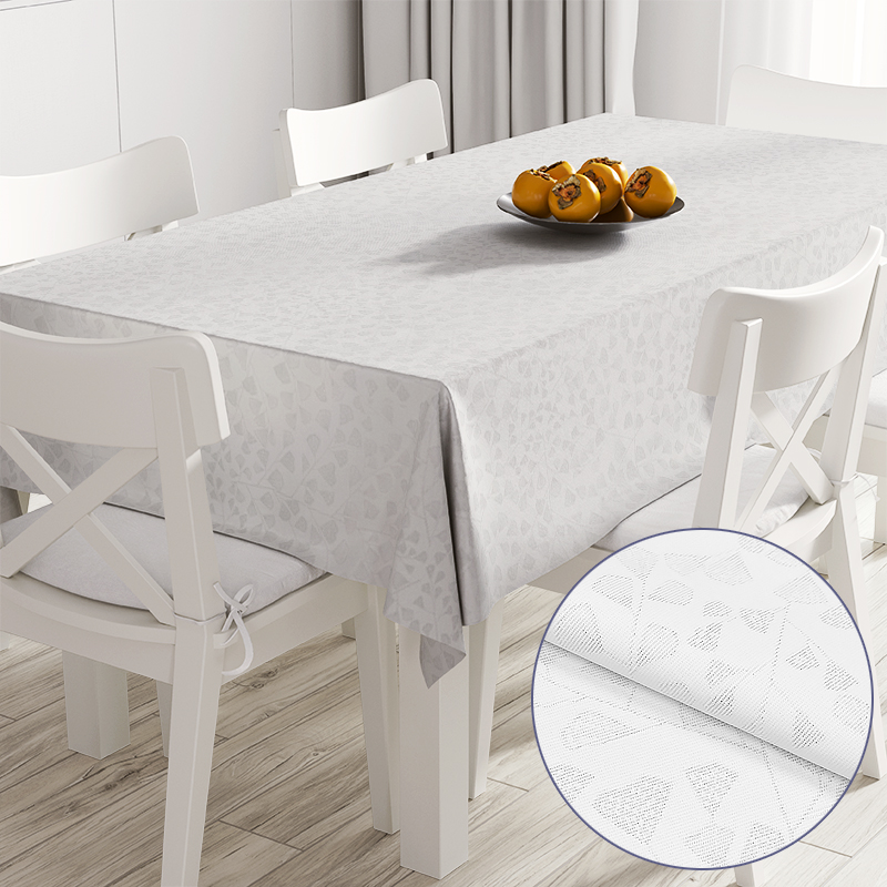 

Скатерть с акриловым покрытием Time Textile Bonard White люрекс Белый TT170064 140x300