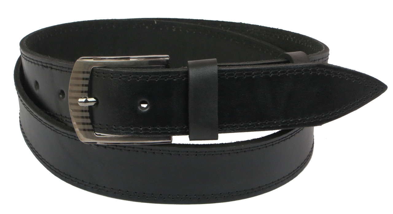 

Кожаный ремень мужской Skipper 123-143х3,8 см Черный