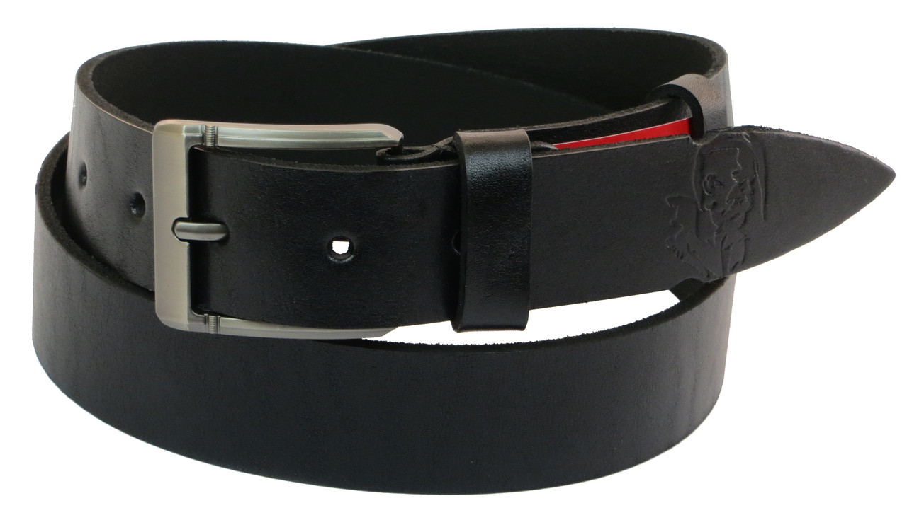 

Кожаный ремень мужской Skipper 120-140х3,8 см Черный