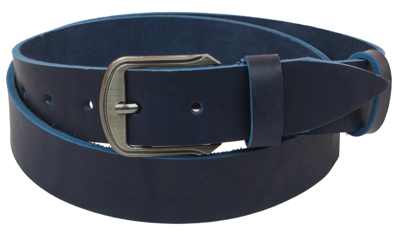 

Кожаный ремень мужской Skipper 120-140х3,8 см Синий