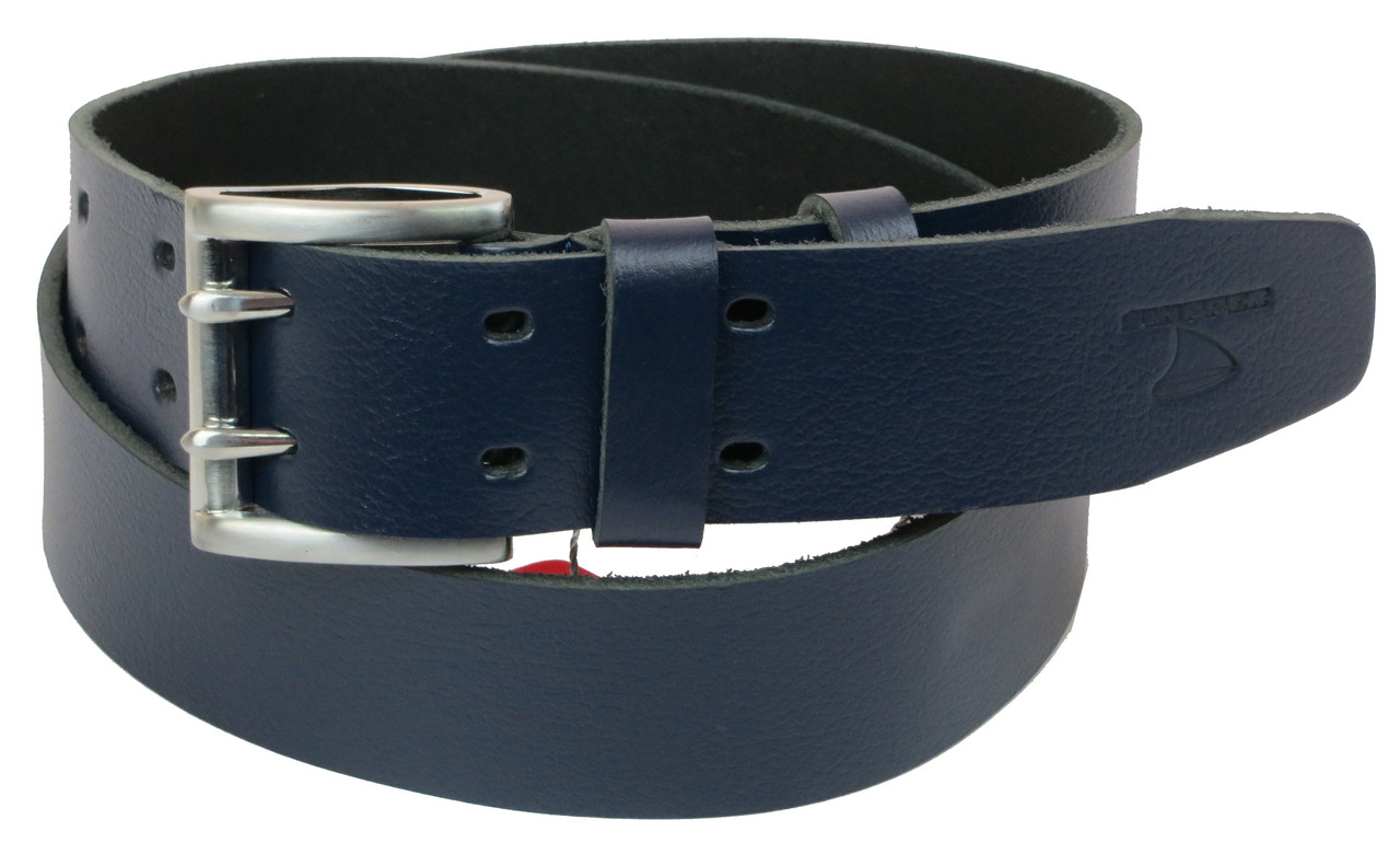 

Кожаный ремень мужской Skipper 121-141х4,5 см Синий