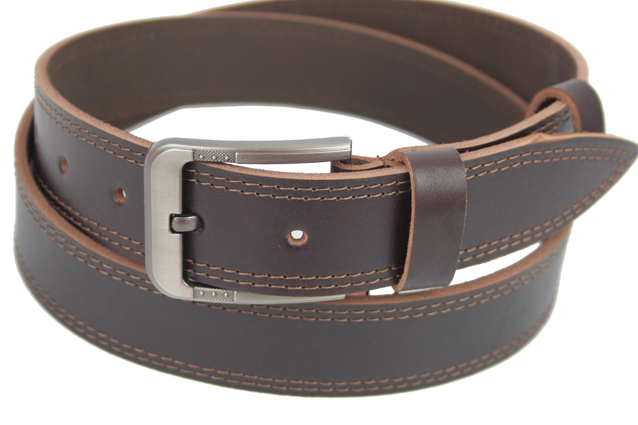 

Кожаный ремень мужской Skipper 124-144х3,8 см Коричневый