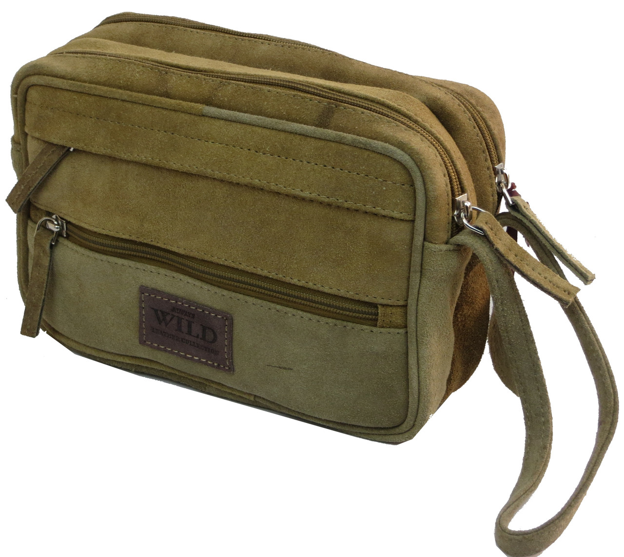 

Замшевая сумка-барсетка Always Wild 23х15х7 см Оливковый