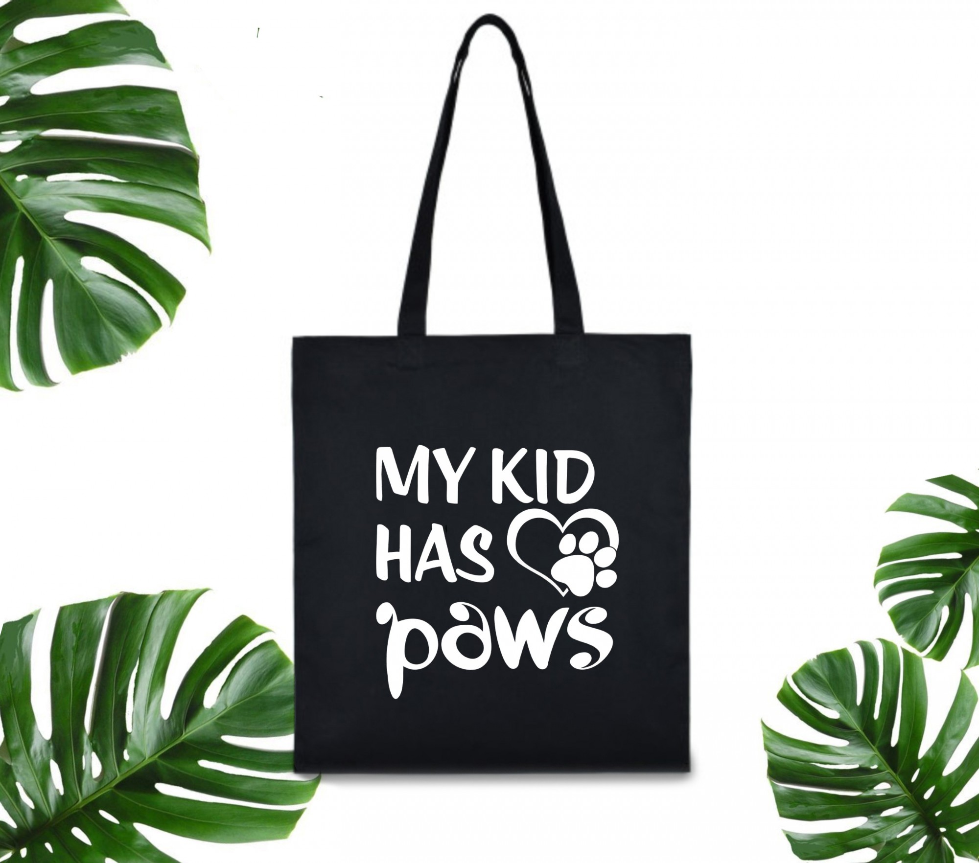 

Эко сумка шоппер My Kid Has Paws 37 х 41 см черная