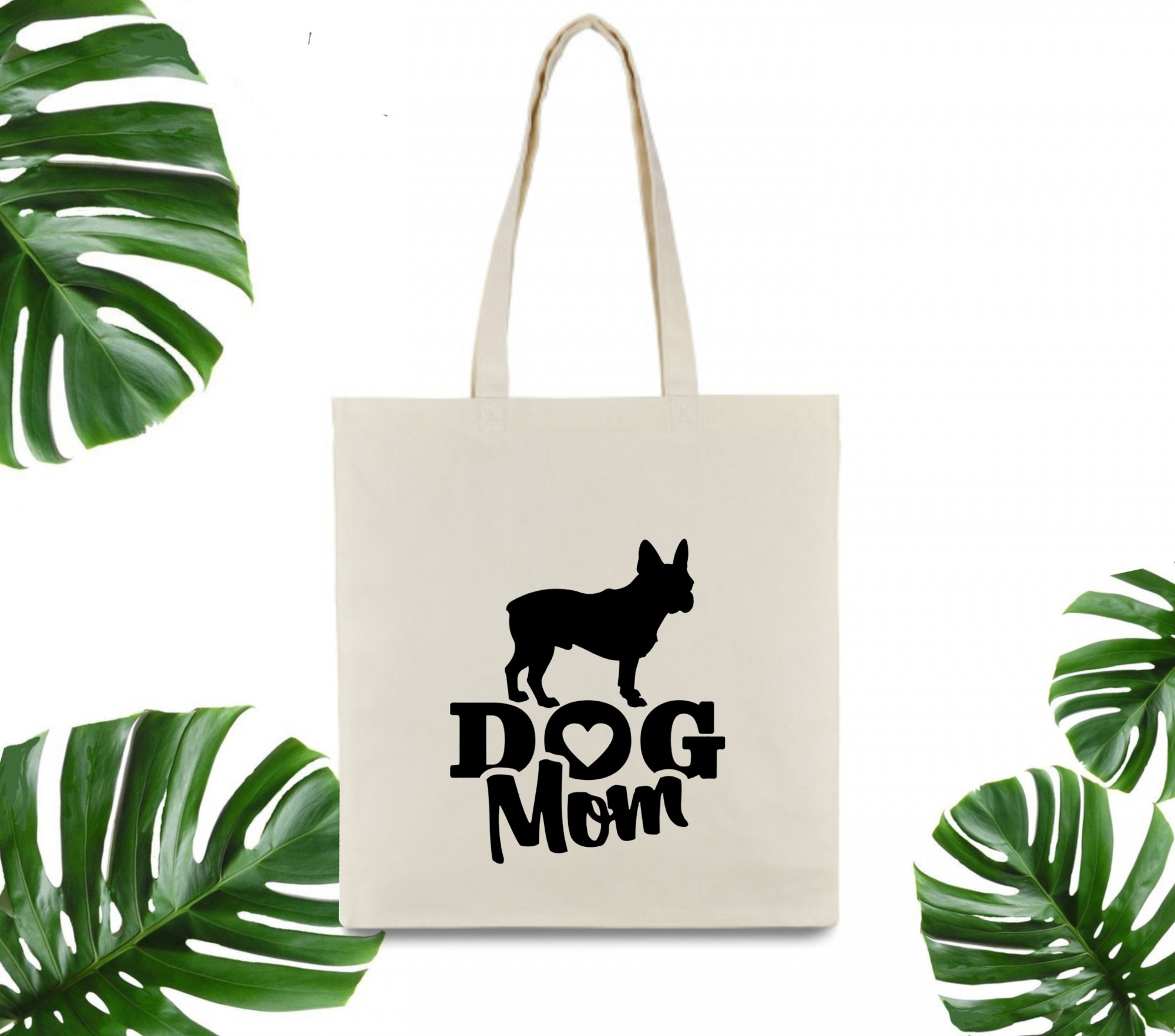 

Эко сумка шоппер Dog Mom 37 х 41 см бежевая