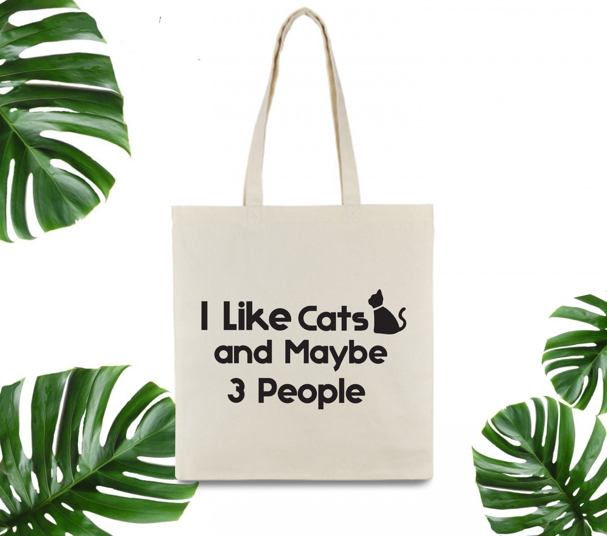 

Эко сумка шоппер I like cats and maybe 3 people 37 х 41 см бежевая