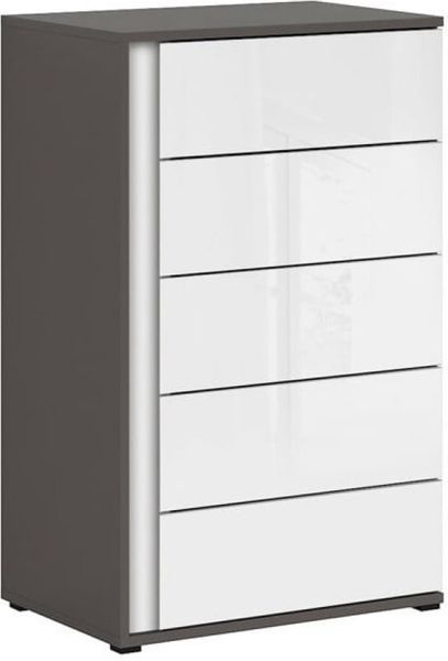 

Комод BRW Prawa Graphic Серый вольфрам/белый зеркальный лак (версия C) без подсветки