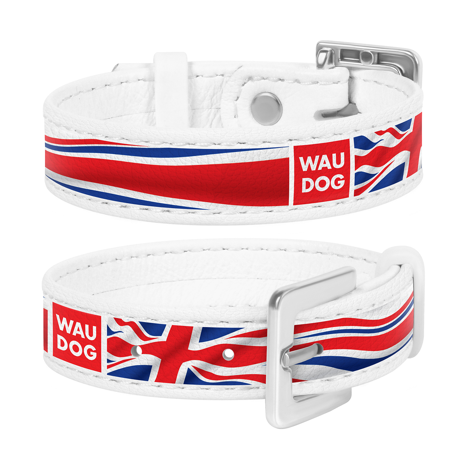 

Браслет WAUDOG Design с рисунком "Юнион Джек", премиум кожа 17-23 см 15 мм Белый (0323-0079-15)