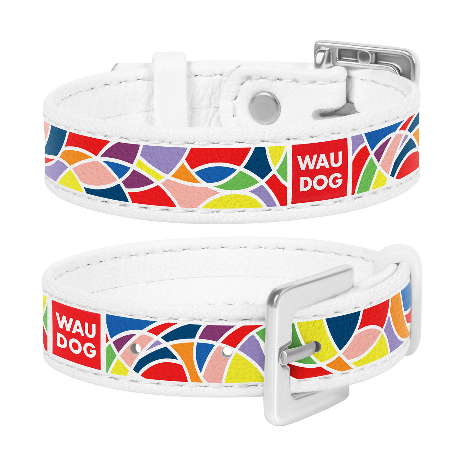 

Браслет WAUDOG Design с рисунком "Витраж", премиум кожа 17-23 см 15 мм Белый (0323-0051-15)