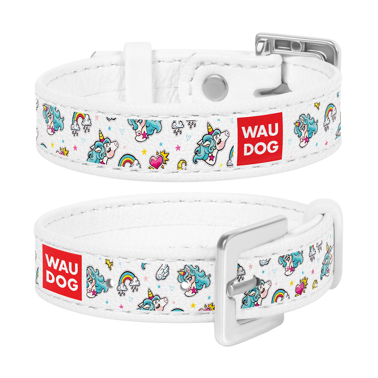 

Браслет WAUDOG Design с рисунком "Единороги", премиум кожа 17-23 см 15 мм Белый (0323-0013-15)