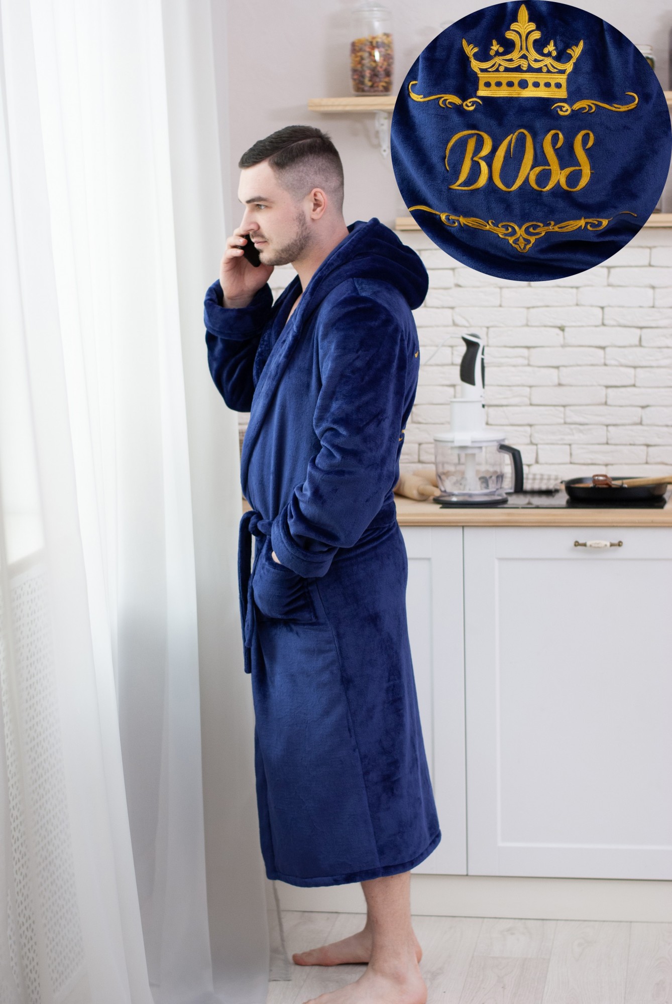 

Именной махровый мужской халат Terry Confort с индивидуальной вышивкой на спине и капюшоном, плюшевая махра welsoft, синий, Именной махровый мужской халат Terry Confort с индивидуальной вышивкой на спине и капюшоном, плюшевая махра welsoft, синий, 54