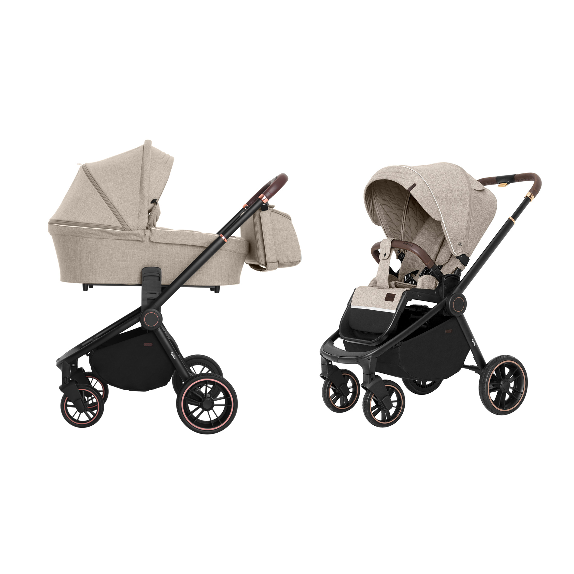 

Коляска универсальная CARRELLO Epica CRL-8510/1 (2in1) Almond Beige +дождевик /1/