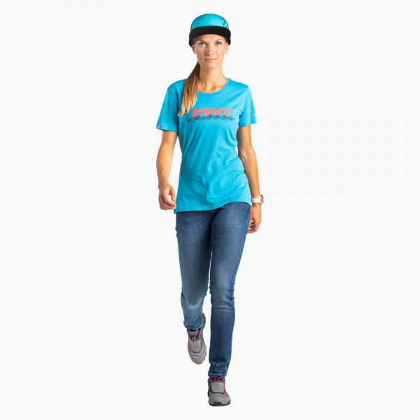

Футболка Dynafit Graphic Melange Cotton S/S Tee Wms S Голубой-Розовый