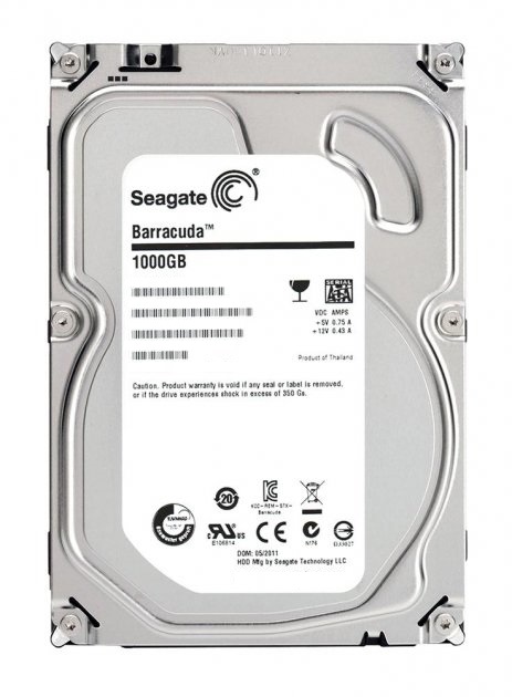 

Жесткий диск 3.5" 1Tb Seagate BarraCuda 7200.14, SATA3, 64Mb, 7200 rpm (ST1000DM003) (Ref)